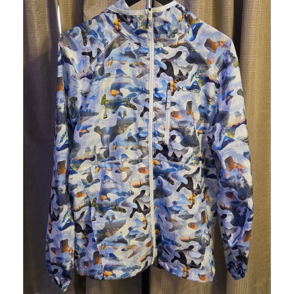 Columbia‎ Flash Forward Windbreaker Jacket Mens Size Small Multicolor Scenic